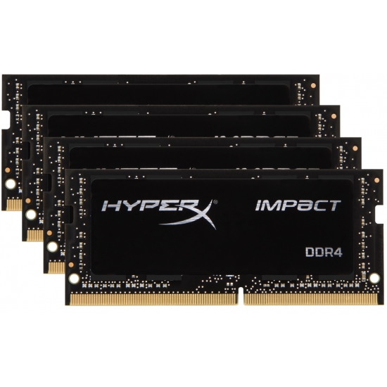 HyperX Impact HX424S15IBK4/64 Black 64GB (16GB x4) DDR4 2400Mhz Non ECC Memory RAM SODIMM