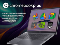 Acer Chromebook Plus 514 CB514-3H Traditional Laptop - AMD Ryzen 5 7520C, 8GB, 256GB SSD, Integrated Graphics, 14