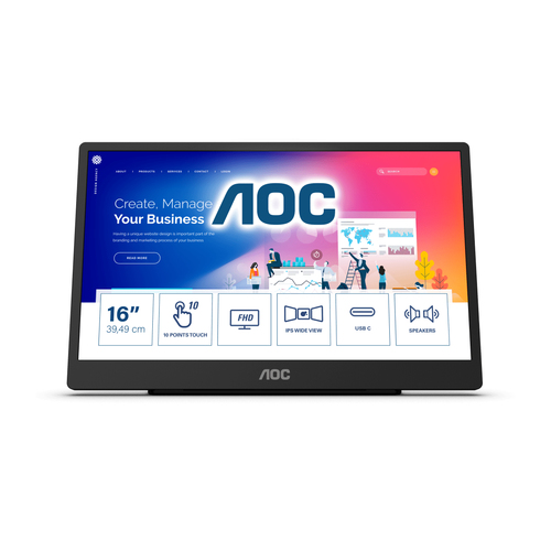 AOC 16T2 touch screen monitor 39.6 cm (15.6