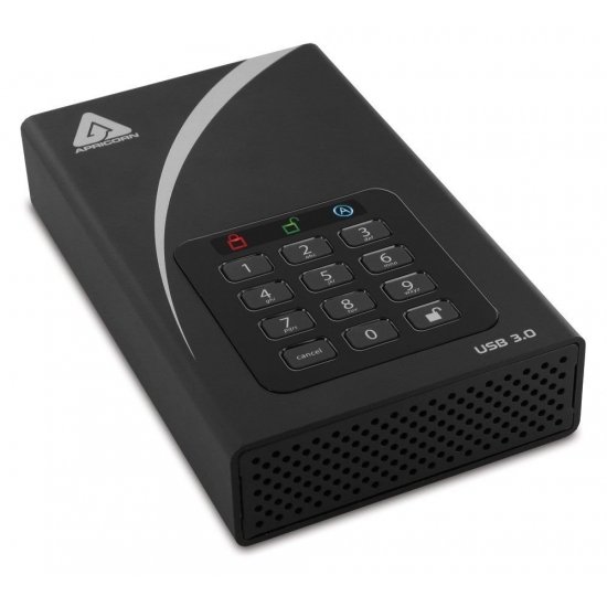 Apricorn Aegis DT 8TB External Portable Hard Drive, USB 3.0, Encrypted, Padlock, FIPS
