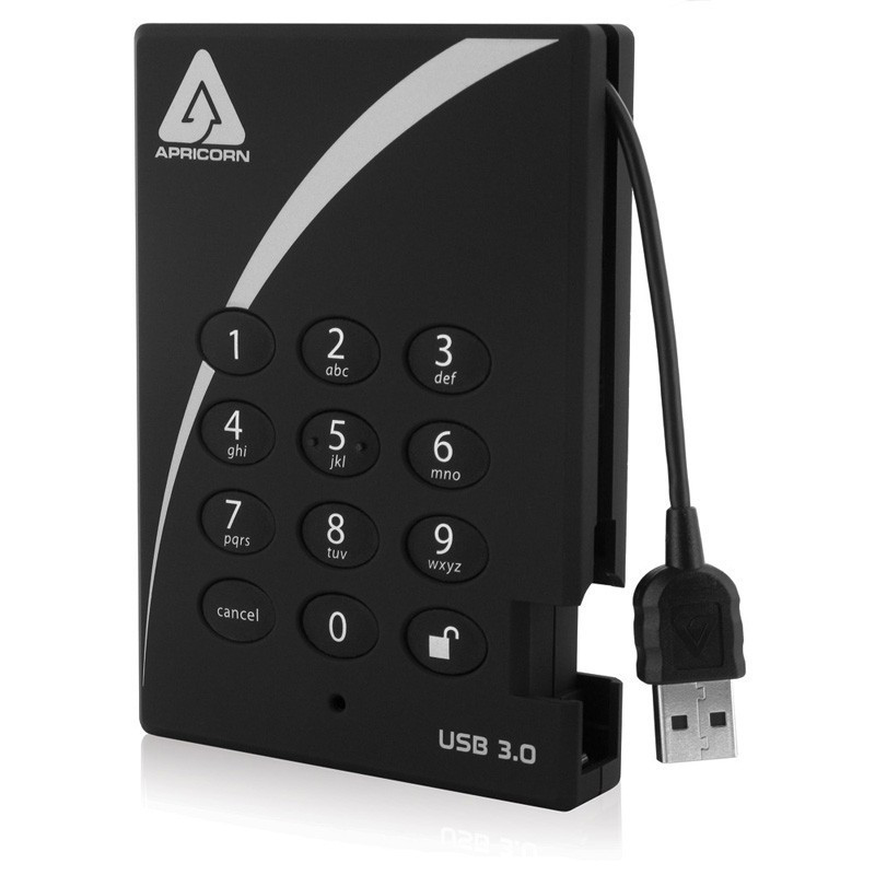 Apricorn Aegis Padlock USB 3.0 500GB external hard drive Black