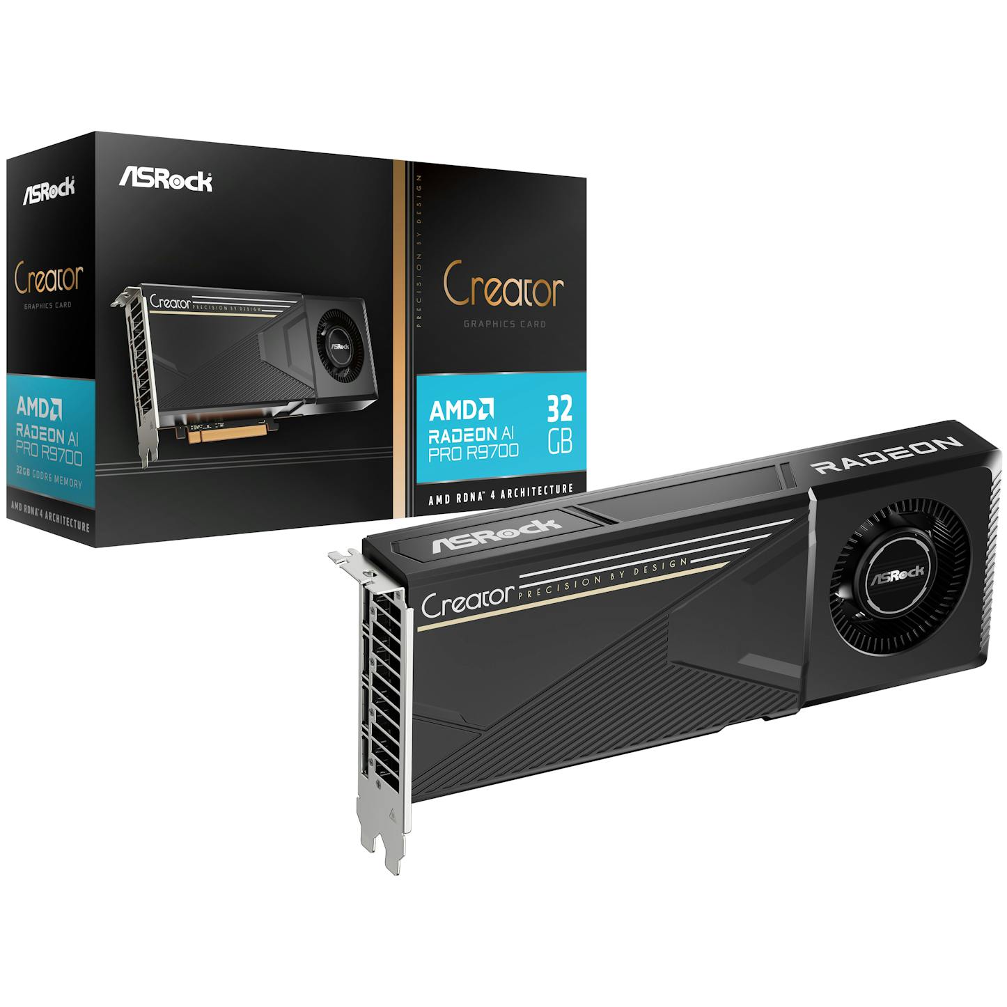 Asrock Radeon AI Pro R9700 Creator 32GB GDDR6 PCI-Express Graphics Card