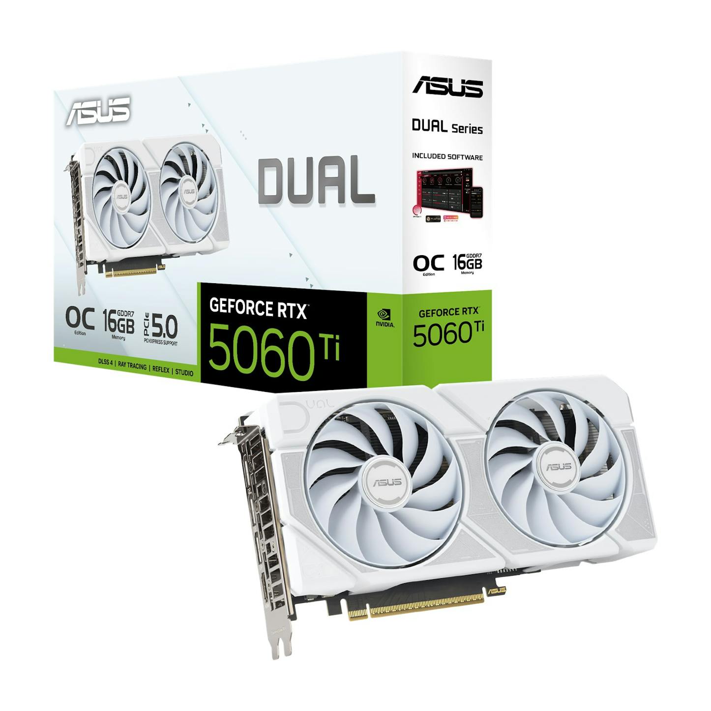 Asus GeForce RTX 5060 Ti Dual OC White 16GB GDDR7 PCI-Express Graphics Card