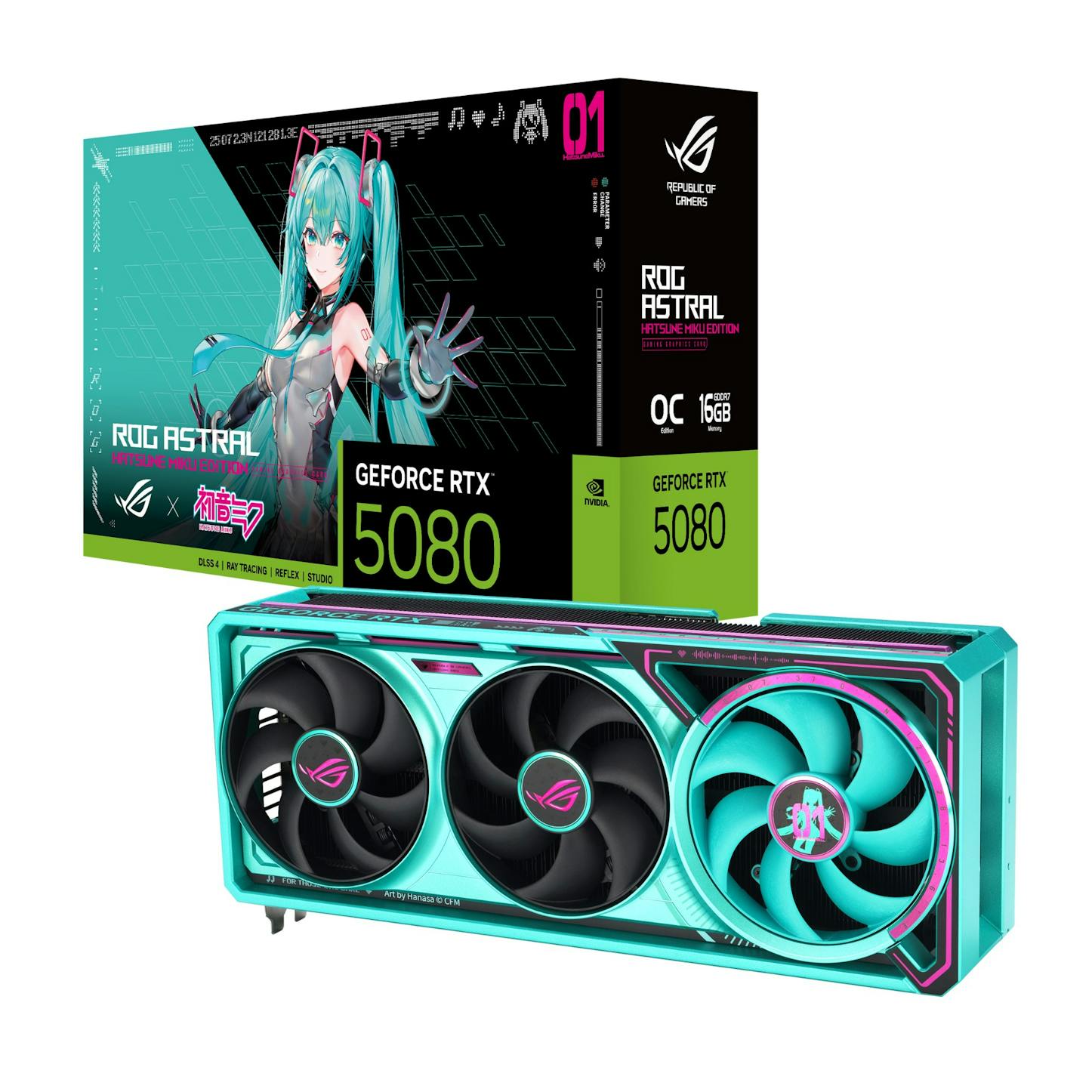 Asus GeForce RTX 5080 ROG Astral OC Hatsune Miku Edition 16GB GDDR7 Graphics Card