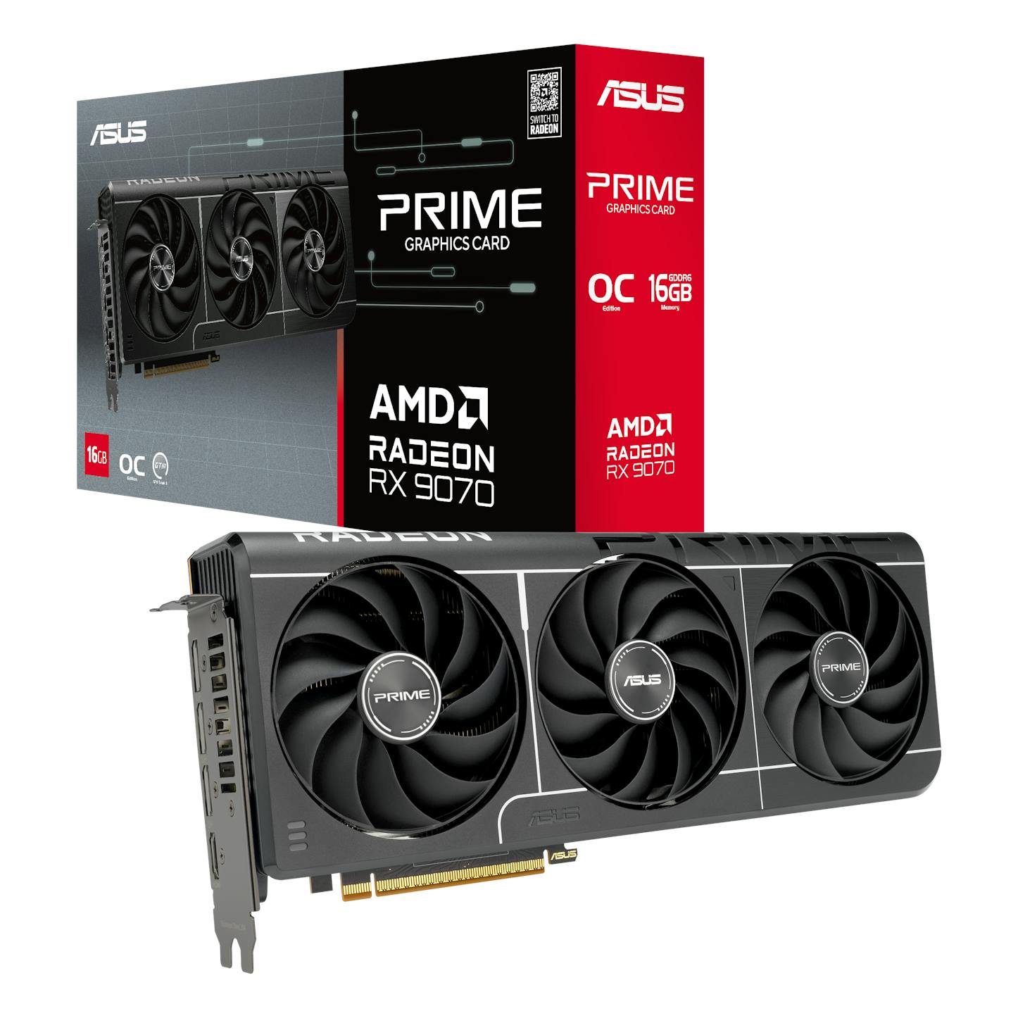 Asus Radeon RX 9070 Prime OC EVO 16GB GDDR6 PCI-Express Graphics Card