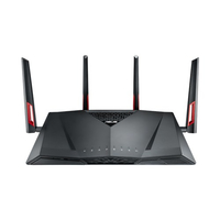 ASUS RT-AC88U wireless router Gigabit Ethernet Dual-band (2.4 GHz / 5 GHz) 3G 4G Black, Red