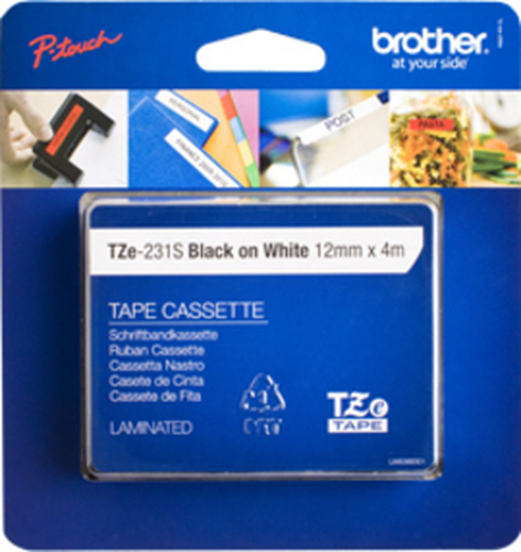Brother TZE-231S label-making tape Black on white