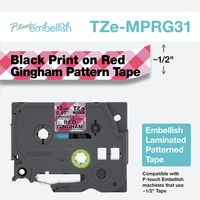 Brother TZE-MPRG31 label-making tape Black on red