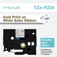 Brother TZE-R234 label-making tape Gold on white
