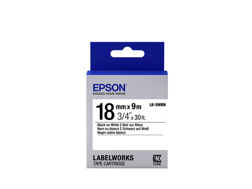 Epson Label Cartridge Standard LK-5WBN Black/White 18mm (9m)
