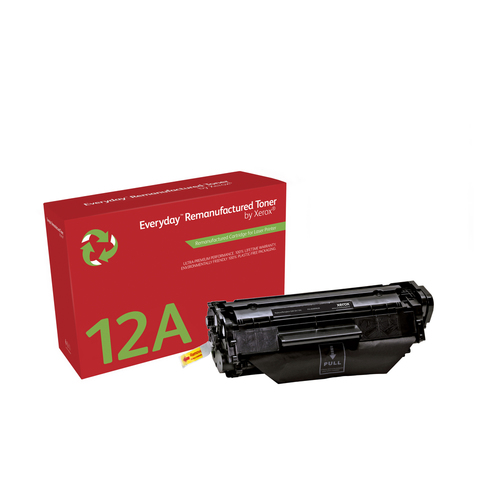 Everyday Remanufactured Black Toner by Xerox replaces HP 12A (Q2612A), Standard Capacity
