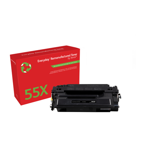 Everyday Remanufactured Black Toner by Xerox replaces HP 55X (CE255X), High Capacity