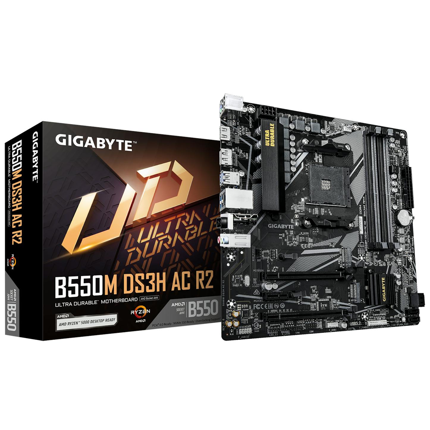 Gigabyte B550M DS3H AC R2 (AMD AM4) B550 Micro-ATX Motherboard