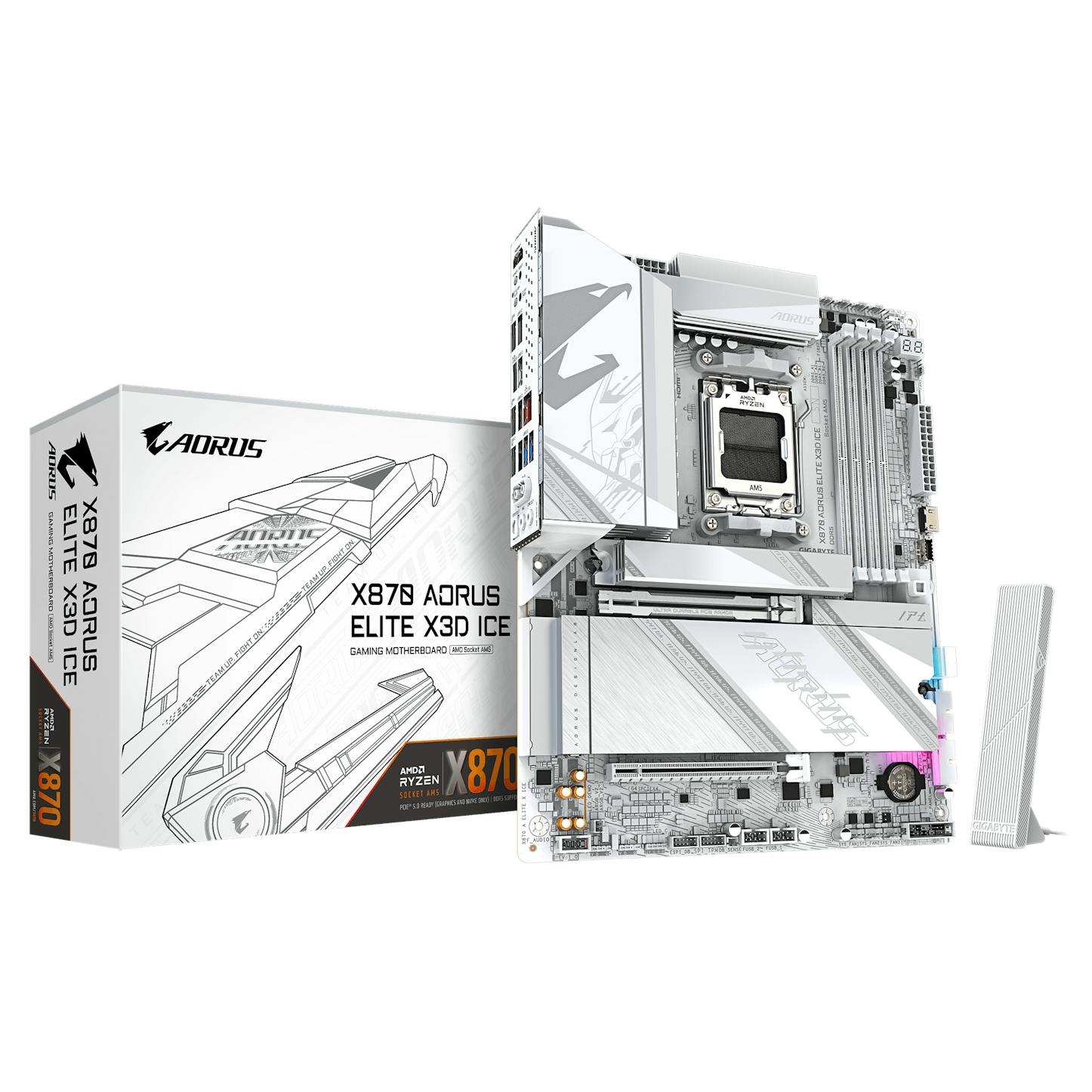 Gigabyte X870 AORUS ELITE X3D ICE (Socket AM5) DDR5 ATX Motherboard