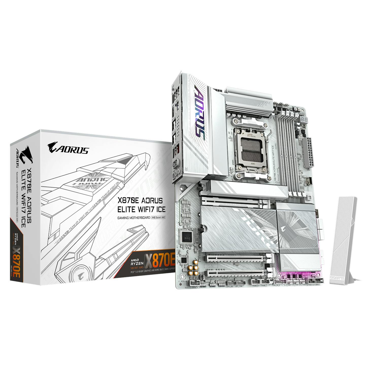 Gigabyte X870E Aorus Elite WIFI7 Ice (Socket AM5) DDR5 ATX Motherboard