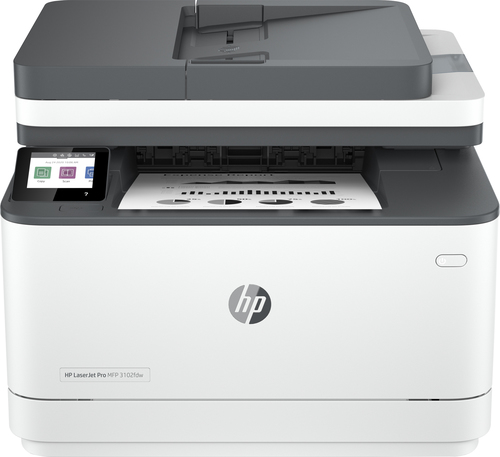 HP LaserJet Pro MFP 3102fdw Printer, Black and white, Printer for Small medium business, Print, copy, scan, fax, Wireless; Print from phone or tablet; Two-sided printing; Fax