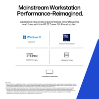 HP Z2 Tower G1i Workstation Desktop PC Intel Core Ultra 9 285 32 GB DDR5-SDRAM Windows 11 Pro AI PC, AI Workstation Black