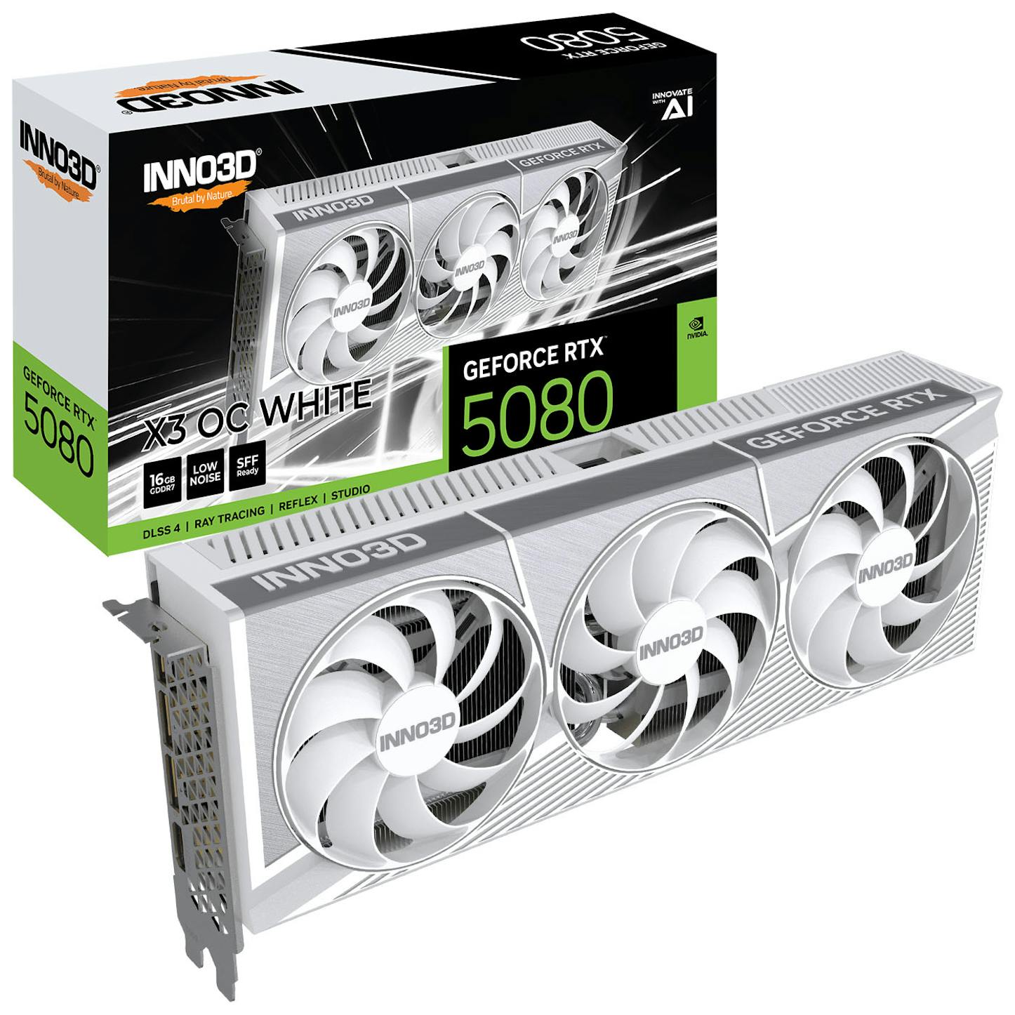Inno3D GeForce RTX 5080 X3 OC White 16GB GDDR7 PCI-Express Graphics Card