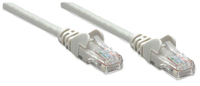 Intellinet Network Patch Cable, Cat5e, 3m, Grey, CCA, U/UTP, PVC, RJ45, Gold Plated Contacts, Snagless, Booted, Lifetime Warranty, Polybag