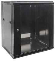 Intellinet Network Cabinet, Wall Mount (Standard), 6U, Usable Depth 260mm/Width 510mm, Black, Flatpack, Max 60kg, Metal & Glass Door, Back Panel, Removeable Sides, Suitable also for use on desk or floor, 19