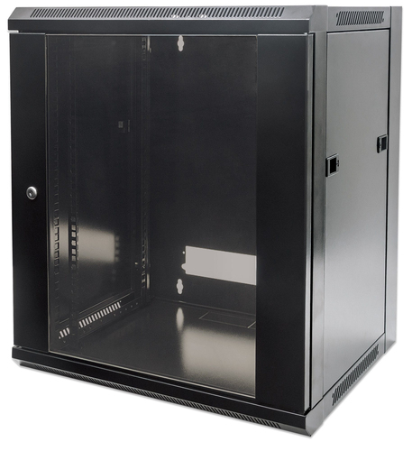 Intellinet Network Cabinet, Wall Mount (Standard), 9U, Usable Depth 260mm/Width 510mm, Black, Flatpack, Max 60kg, 19