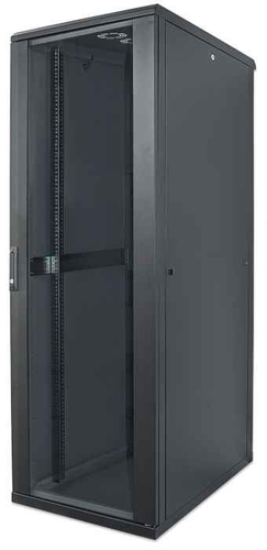 Intellinet Network Cabinet, Free Standing (Standard), 42U, Usable Depth 123 to 573mm/Width 503mm, Black, Flatpack, Max 1500kg, Server Rack, IP20 rated, 19
