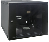 Intellinet Network Cabinet, Wall Mount (Double Section Hinged Swing Out), 9U, Usable Depth 385mm/Width 465mm, Black, Flatpack, Max 30kg, Swings out for access to back of cabinet when installed on wall, 19