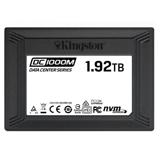 Kingston 1.92TB (1920GB) DC1000M SSD 2.5 Inch 7mm, U.2, NVMe, PCIe 3.0 (x4), 3100MB/s R, 2600MB/s W