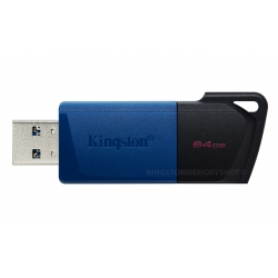 Kingston 64GB DataTraveler Exodia M Type-A Flash Drive USB 3.2, Gen1, Black/Blue