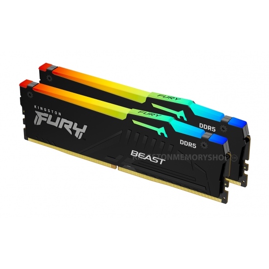 Kingston FURY Beast RGB KF556C36BBEAK2-16 16GB (8GB x2) DDR5 5600MT/s Black DIMM [EXPO]