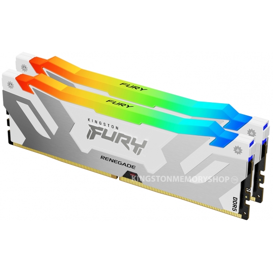 Kingston FURY Renegade RGB KF576C38RWAK2-32 32GB (16GB x2) DDR5 7600MT/s Silver/White DIMM [XMP]