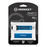Kingston Ironkey 32GB Keypad 200 Encrypted Type-A Flash Drive USB 3.2, Gen1, FIPS 140-3*, 145MB/s R, 115MB/s W
