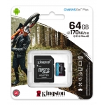 Kingston 64GB Canvas Go Plus Micro SD (SDXC) Card U3, V30, A2, 170MB/s R, 70MB/s W