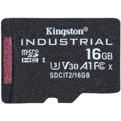 Kingston 16GB Industrial Micro SD (SDHC) Card U3, V30, A1, 100MB/s R, 80MB/s W