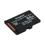 Kingston 64GB Industrial Micro SD (SDXC) Card U3, V30, A1, 100MB/s R, 80MB/s W, No Adapter