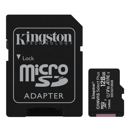 Kingston 128GB Canvas Select Plus Micro SD (SDXC) Card U1, V10, A1
