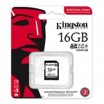 Kingston 16GB Industrial SD (SDHC) Card U3, V30, A1, 100MB/s R, 80MBs/ W