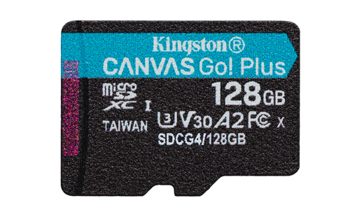 Kingston Technology 128GB microSDXC Canvas Go Plus Gen4 200R A2 U3 Single Pack w/o ADP