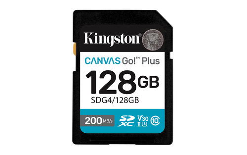 Kingston Technology 128GB SDXC Canvas Go Plus Gen4 200MB/s C10 UHS-I U3 V30