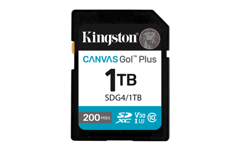 Kingston Technology 1TB SDXC Canvas Go Plus Gen4 200MB/s C10 UHS-I U3 V30