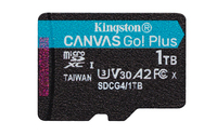 Kingston Technology 1TB microSDXC Canvas Go Plus Gen4 200MB/s A2 U3 V30 Card + Adapter