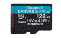 Kingston Technology 128GB microSDXC Canvas Go Plus Gen4 200MB/s A2 U3 V30 Card + Adapter