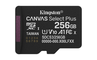 Kingston Technology 256GB microSDXC Canvas Select Plus Gen3 150MB/s A1 Card + Adapter