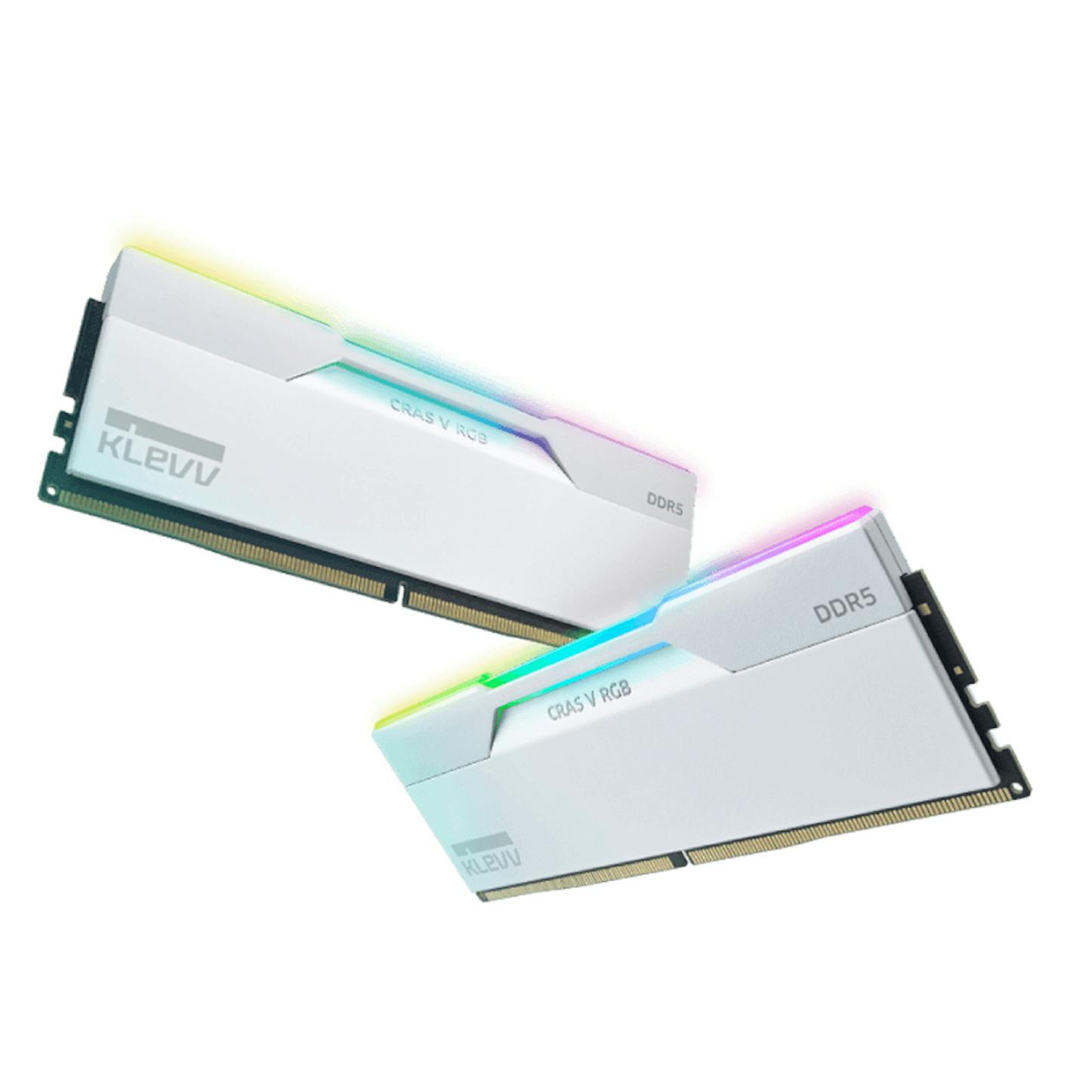 KLEVV CRAS V RGB 32GB (2x16GB) 6000MHz C28 DDR5 Dual Channel Kit - White
