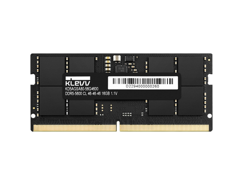 Klevv 16GB LAPTOP RAM MODULE DDR5 5600MT/s PC5-44800 UNBUFFERED NON-ECC SODIMM 1.1V 2GX8 CL46