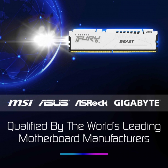 16GB Kingston FURY Beast KF560C30BWE-16 DDR5 6000MT/s Memory DIMM - White