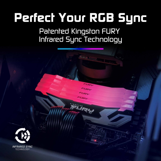24GB Kingston FURY Renegade RGB KF580C38RSA-24 DDR5 8000MT/s Memory DIMM - Silver/Black