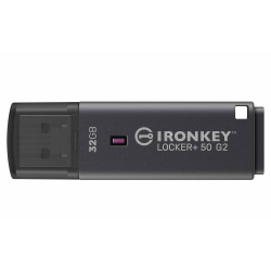 128GB Kingston Locker+ 50 [G2] USB Flash Drive - USB 3.2, Gen2, Type-A, 145MB/s R
