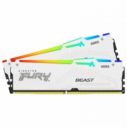32GB (16GB x2) Kingston FURY Beast RGB KF552C40BWAK2-32 DDR5 5200MT/s Memory DIMM - White