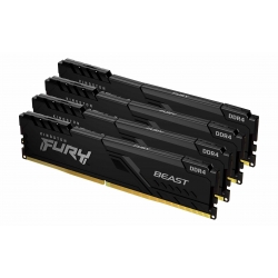 64GB (16GB x4) Kingston FURY Beast KF436C18BBK4/64 DDR4 3600MT/s Memory DIMM - Black